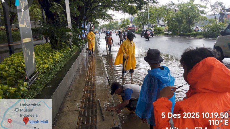 Hujan Guyur Makassar, Dinas PU Kerahkan 40 Satgas Tangani Genangan di Titik Kritis