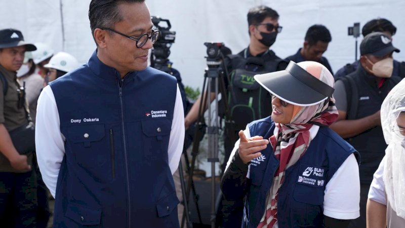  jajaran Manajemen Danantara dan pimpinan Badan Usaha Milik Negara (BUMN) meninjau langsung kawasan Huntara sebagai bentuk kehadiran negara dalam menjamin hunian layak bagi warga terdampak bencana