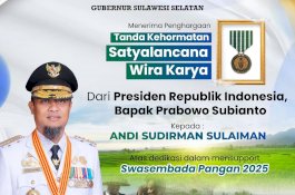 Gubernur Andi Sudirman Sulaiman Terima Satyalancana Wira Karya dari Presiden Prabowo