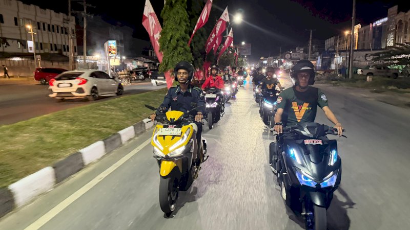 Astra Motor Sulawesi Selatan (Asmo Sulsel) menggelar Vario Night Ride di Kota Kendari, Sulawesi Tenggara, Sabtu (31/1/2026),