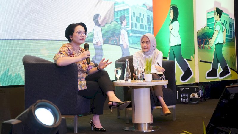 Kemeriahan Kalla People Fest 2026 yang diselenggarakan di Saoraja Ballroom Wisma Kalla, Kamis (5/2/2026). Event ini menghadirkan Director of Enterprise & Business Service PT Telkom Indonesia Tbk., Veranita Yosephine Sinaga dalam sesi inspiring talks.
