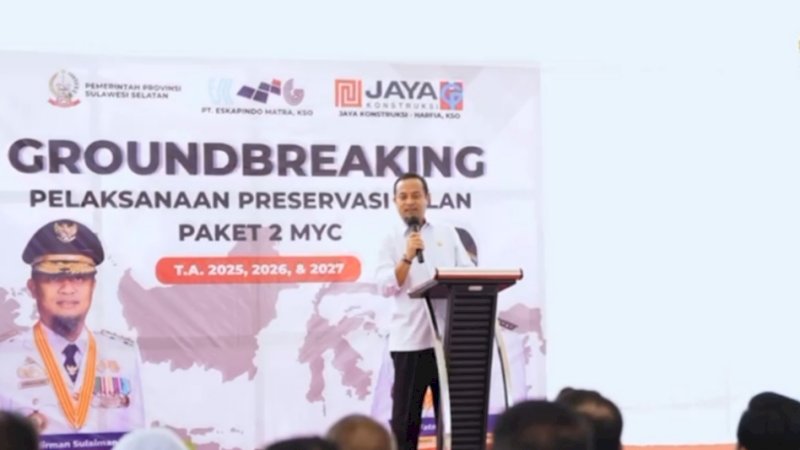 Gubernur Sulsel Groundbreaking Preservasi Jalan MYP Paket 2 Senilai Rp274 Miliar