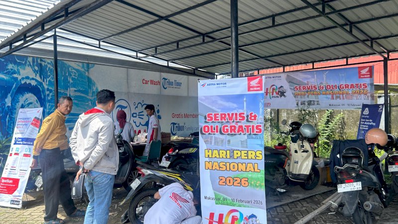 Asmo sulsel gelar Servis gratis untuk indan pers dalam rangka memperingati hari pers, nasional