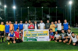 Skor 7:7, Denintel Kodam Hasanuddin Gelar Pertandingan Persahabatan Mini Soccer Lawan Awak Media