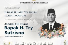 Gubernur Sulsel Berduka Atas Wafanya Wapres ke-6 RI Try Surtrisno