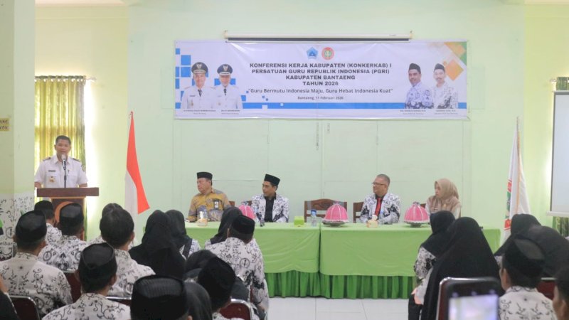Bupati Bantaeng Buka Konkerkab I PGRI Tahun 2026, Tegaskan Komitmen Penguatan SDM dan Peran Guru