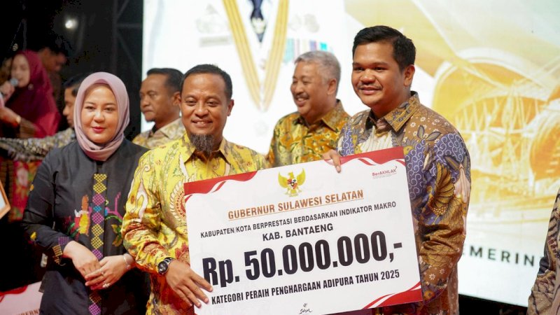 Raih Penghargaan Adipura, Bupati Bantaeng Terima Apresiasi Pemprov Sulsel