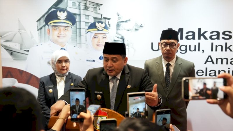 Ki-kan Wakil wali kota Makassar Aliyah Mustika Ilham, Wali kota Makassar Munafri Arifuddin, Sekda Kota Makassar Andi Zulkifli Nanda