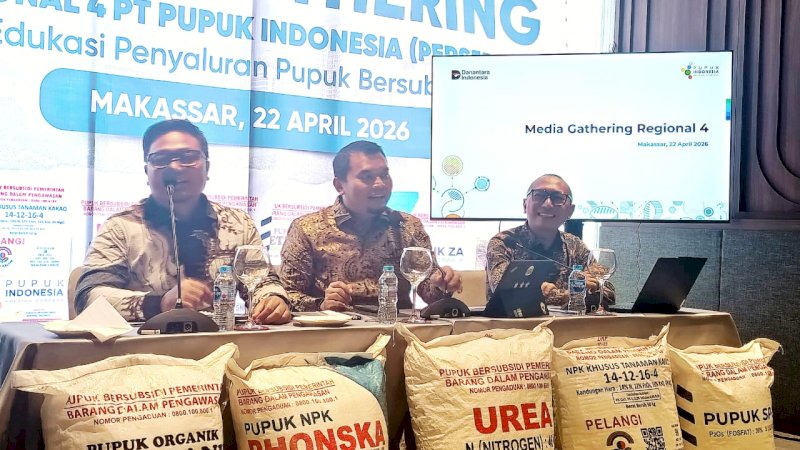 PT Pupuk Indonesia (Persero) memastikan ketersediaan pupuk bersubsidi di Sulawesi Selatan aman, hal ini di sampaikan pada Rabu,(22/4)