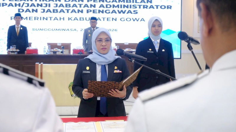 Lantik 124 Pejabat, Bupati Gowa Tegaskan Komitmen Loyalitas dan Profesionalisme
