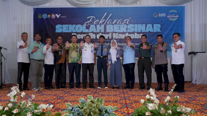 PT Vale bersama Pemkab Lutim dan BNN Deklarasi Program Sekolah Bersih Narkoba di Malili