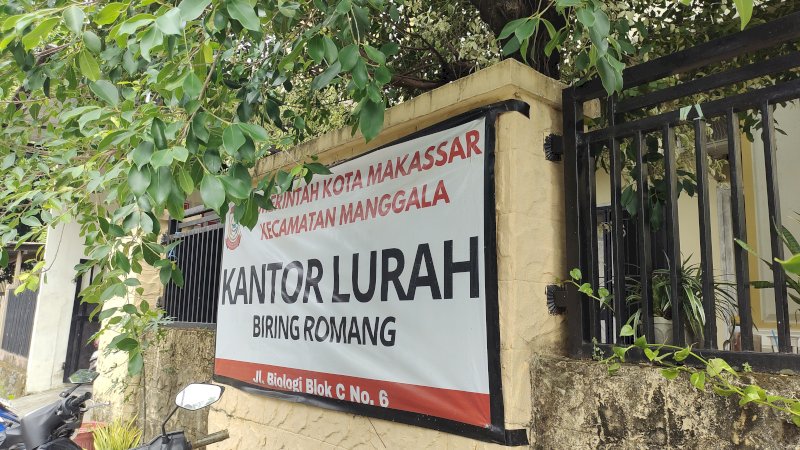 Kantor Lurah Biring Romang, Kecamatan Manggala, Kota Makassar. (Dok Rakyatku)