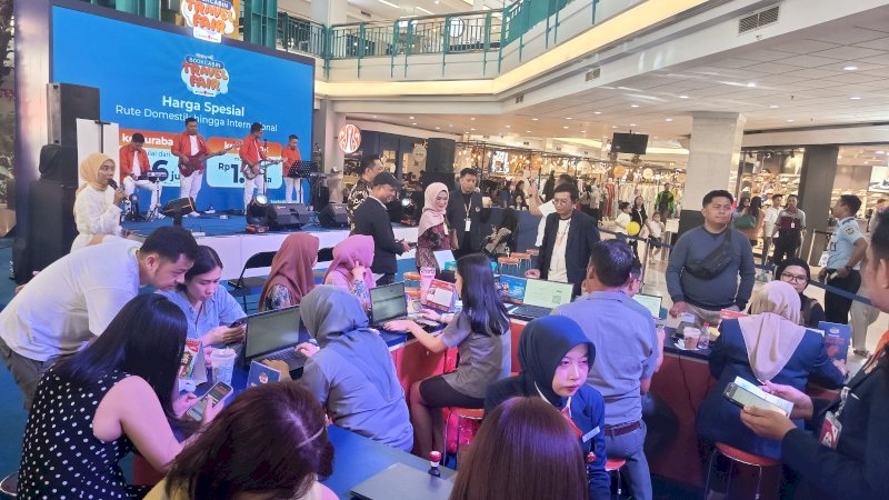 Bookcabin travel fair 2026 di Mal Ratu Indah Makassar dibanjiri pengunjung