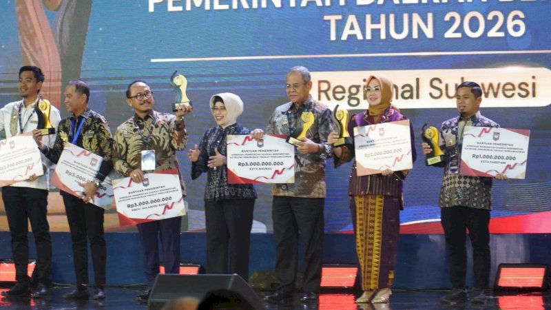 Raih Penghargaan Nasional Penurunan Pengangguran , Pemkot Parepare Diganjar  Bantuan Rp 1 Miliar