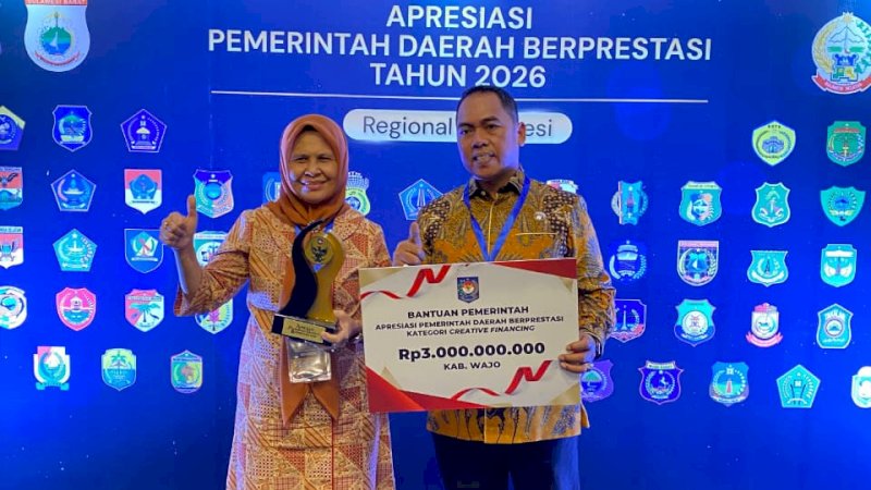 Raih Penghargaan Nasional Penurunan Pengangguran,  Pemkab Wajo Diganjar Bantuan Rp 3 Miliar
