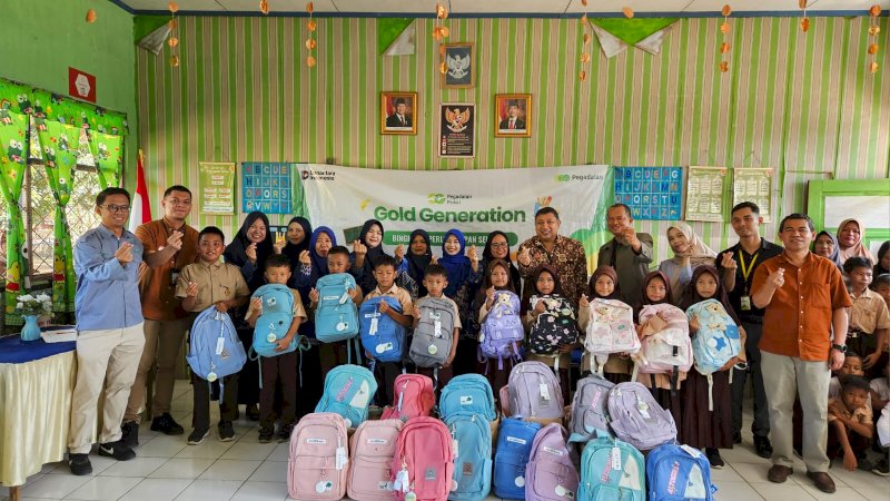 Melalui Kantor Area Makassar 2, Pegadaian menyalurkan bantuan perlengkapan sekolah kepada siswa SD Inpres Doang Limbung, Kabupaten Gowa, Jumat (29/5/2026).