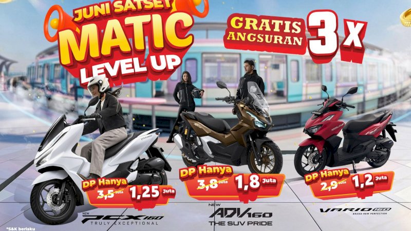 "Juni Satset Pakai Honda", program ini dirancang khusus untuk menyajikan skema pembiayaan yang fleksibel dan ekonomis.
