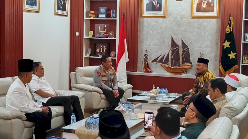 Jelang Tabliq Akbar dan Istigosah IPIM, Kakanwil Kemenag Temui Kapolda Sulsel 