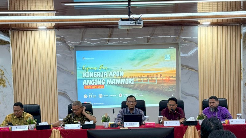 Perwakilan Kementerian Keuangan Provinsi Sulawesi Selatan resmi merilis kinerja Anggaran Pendapatan dan Belanja Negara (APBN) regional Sulawesi Selatan periode tahun anggaran 2026 posisi hingga 31 Mei 2026.