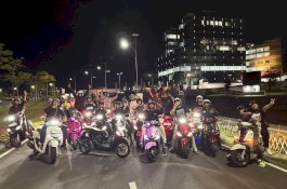 Eksplor Ikon Makassar Malam Hari, Asmo Sulsel Wadahi Komunitas Honda Stylo Lewat Night Ride Estetik