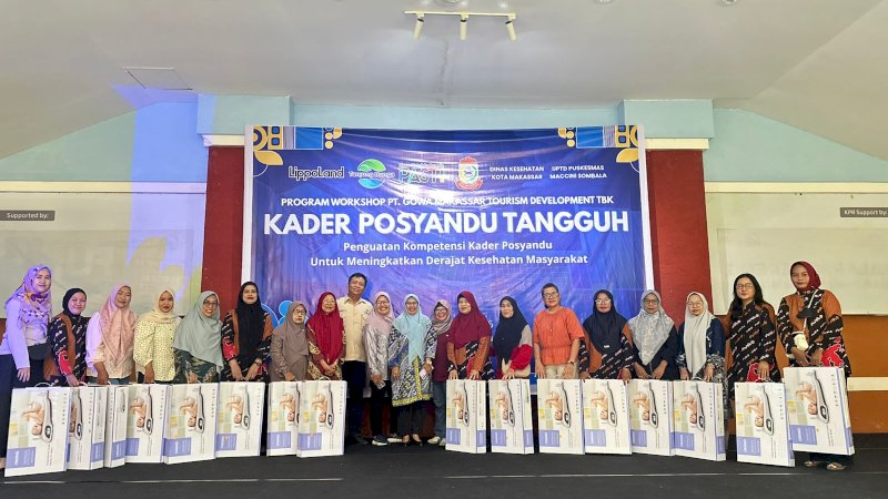 PT Gowa Makassar Tourism Development Tbk (GMTD) bersinergi dengan Puskesmas Maccini Sombala menggelar Workshop Kader Posyandu di Madrid Hall, Akkarena, pada Jumat, 26 Juni 2026.