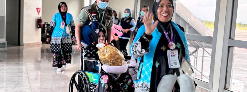 Kloter Terakhir Debarkasi Haji 1447 H/2026 M Tiba di Bandara Internasional Sultan Hasanuddin