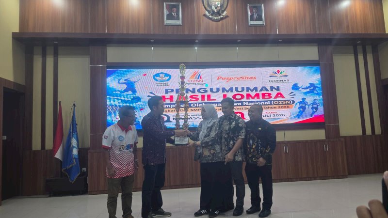 Perwakilan Kota Makassar Juara Umum O2SN Tingkat Provinsi Sulsel 2026, Borong 11 Medali Emas