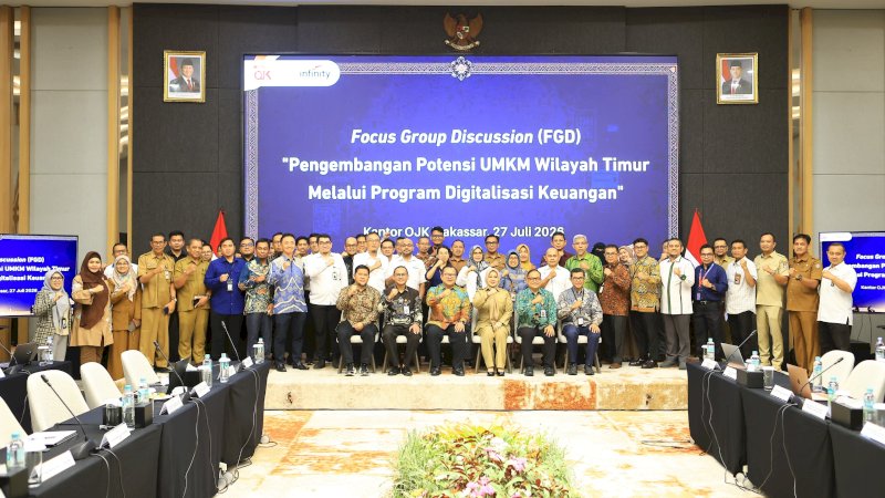Dalam Focus Group Discussion (FGD) bertema "Pengembangan Potensi UMKM Wilayah Timur melalui Program Digitalisasi Keuangan" di Makassar pada Senin (27/7/2026),