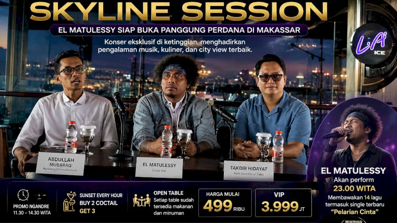 Gravity Sky Lounge menghadirkan Skyline Session, sebuah program hiburan musik yang akan digelar secara rutin setiap tahun sebagai bagian dari rangkaian perayaan anniversary Gravity. Edisi perdana akan menghadirkan penyanyi nasional El Matulessy, jebolan ajang pencarian bakat X-Factor Indonesia, yang dijadwalkan tampil pada pukul 23.00 WITA