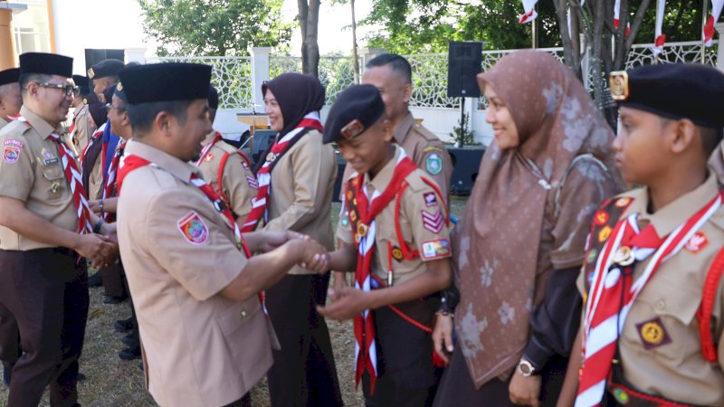 Lepas Kontingen Jambore Nasional, Tasming Hamid Minta Pramuka Parepare Jaga Nama Baik Daerah