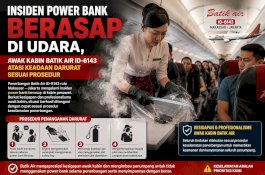 Insiden Power Bank Berasap di Udara, Awak Kabin Batik Air ID-6143 Atasi Keadaan Darurat Sesuai Prosedur