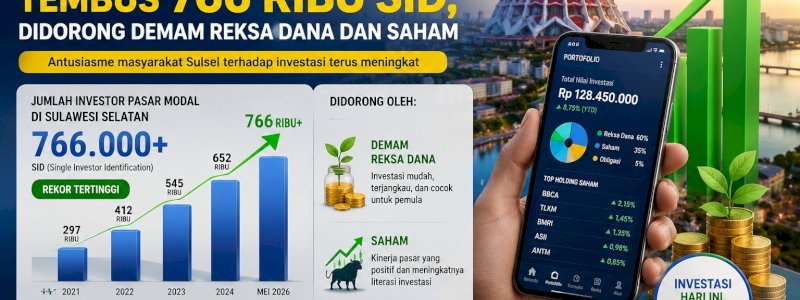 Investor Pasar Modal di Sulsel Merekor Tembus 766 Ribu SID, Didorong Demam Reksa Dana dan Saham