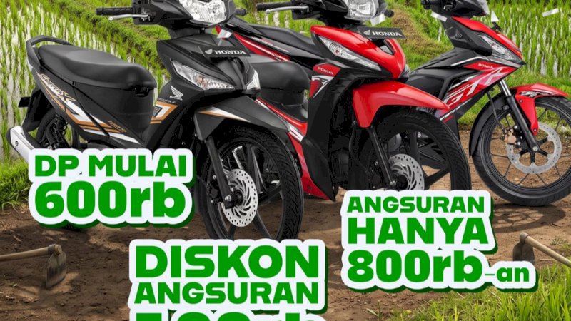 program &ldquo;Harmoni Tani&rdquo;, konsumen bisa membawa pulang sepeda motor Honda Revo, Honda Supra, dan Honda GTR dengan uang muka (DP) mulai Rp600 ribu, potongan angsuran hingga Rp100 ribu, serta pilihan angsuran ringan mulai Rp800 ribu