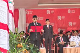Ketua DPRD Wajo Bacakan Naskah Proklamasi pada Upacara HUT ke-81 Kemerdekaan RI