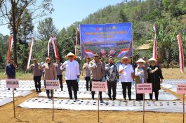 Kapolda Sulsel Hadiri Penanaman Serentak Bawang Putih dan Ground Breaking Gudang Ketahanan Pangan Polri di Bantaeng