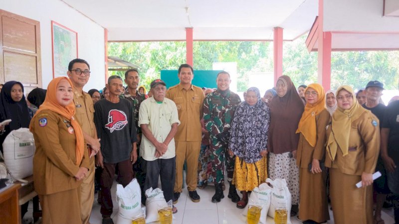 Bersama Dandim 1410, Bupati Bantaeng Salurkan Bantuan Pangan dan Tinjau Progres Jembatan Garuda