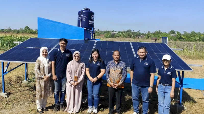 PT Wahana Ottomitra Multiartha Tbk (WOM Finance) meresmikan fasilitas sumur air bersih bertenaga surya senilai kurang lebih Rp400 juta di Desa Sokkolia, Kabupaten Gowa, Sulawesi Selatan, Kamis (20/8/2026).