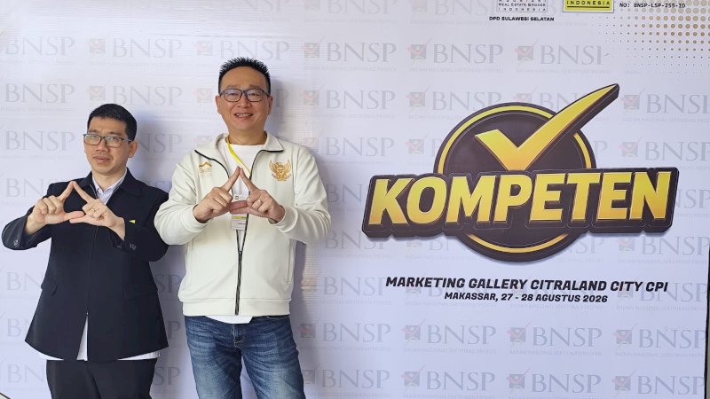 (Ki-kan) Ketua Panitia Pelaksana sekaligus Asesor LSP BPI Sulsel, Adi Sungkono, Ketua DPD AREBI Sulsel, Frans Sutanjati, kamis (27/8) 