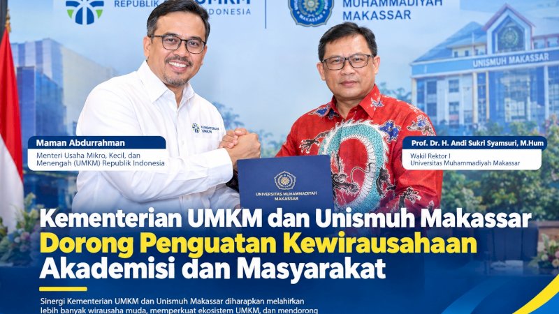 Kementerian UMKM dan Unismuh Makassar Dorong Penguatan Kewirausahaan Akademisi dan Masyarakat