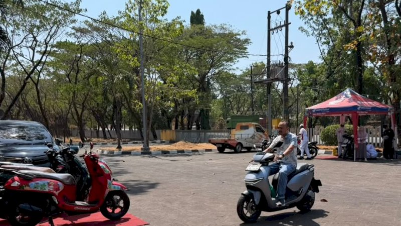 Fasilitas test ride yang disediakan khusus untuk Honda CUV-e menjadi area yang paling ramai dikunjungi peserta