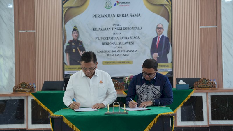 Pertamina Patra Niaga Regional Sulawesi kembali memperkuat langkah kolaboratifnya bersama aparat penegak hukum dengan menjalin kerja sama strategis bersama Kejaksaan Tinggi (Kejati) Gorontalo