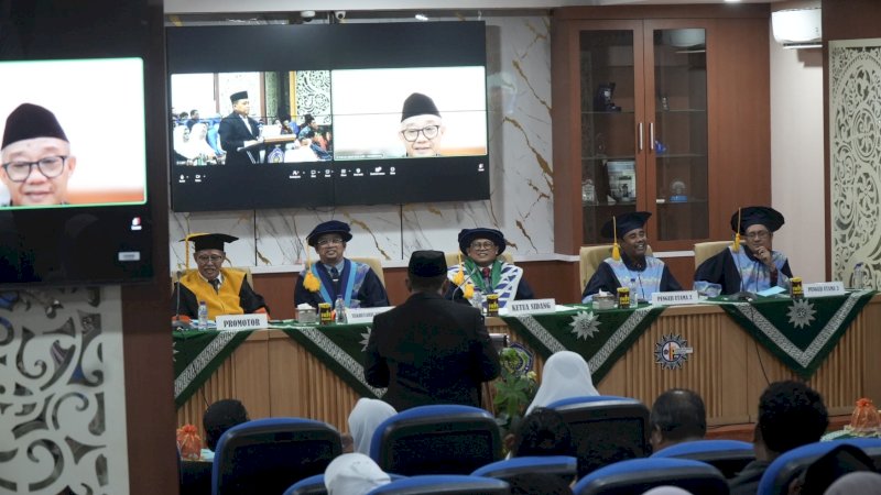Menteri Pendidikan Dasar dan Menengah (Mendikdasmen) Republik Indonesia, Prof. Dr. Abdul Mu'ti, M.Ed., hadir sebagai penguji eksternal dalam sidang promosi doktor Program Studi Pendidikan Agama Islam (PAI) Pascasarjana Universitas Muhammadiyah (Unismuh) Makassar pada Senin, 12 Oktober 2026