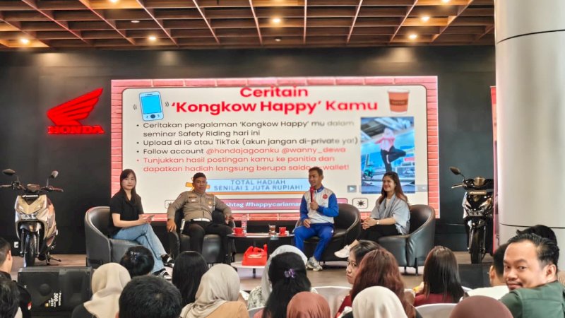 Astra Motor Sulawesi Selatan menggelar seminar safety riding bertajuk &ldquo;Secangkir Kopi, Sejuta Mimpi&rdquo; bersama sekitar 60 mahasiswa di Astra Motor Experience Center, Trans Studio Mall Makassar, 30 September 2026. Kegiatan ini mengingatkan bahwa kopi bukan pengganti istirahat saat berkendara