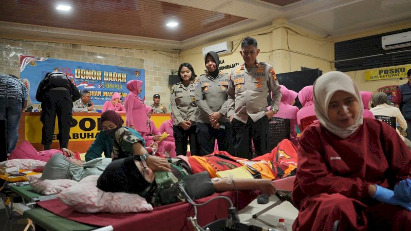 Polres Pelabuhan Makassar Gelar Donor Darah, Jelang HUT Humas Polri ke-75