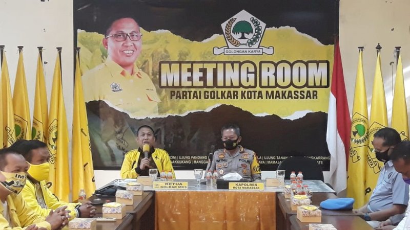 Kapolrestabes Makassar Mampir di Sekretariat Golkar, Ingatkan Protokol Kesehatan saat Kampanye