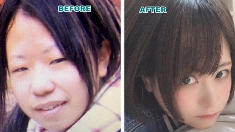 Transformasi Mencengangkan Dari Gadis Jepang Mishiki. (Foto: Twitter)
