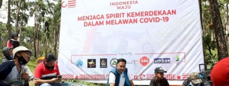 Bendera 75 Meter Dibentangkan di Kawasan&nbsp;Hutan lindung Pinus Rombeng