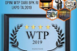 Wali Kota Taufan Pawe Terima Piagam WTP dari Kementerian Keuangan
