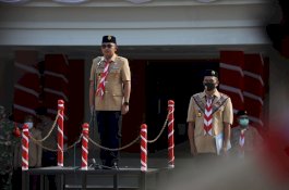 Bupati Bantaeng Inspektur Upacara Hari Pramuka, Bacakan Sambutan Seragam Ketua Kwarnas