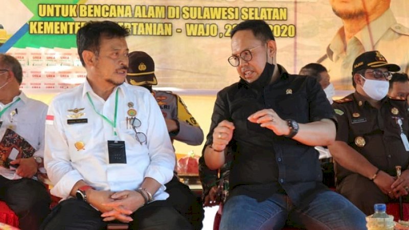 Menteri Pertanian, Syahrul Yasin Limpo dan anggota Komisi IV DPR RI, Andi Akmal Pasluddin dalam sebuah kesempatan.